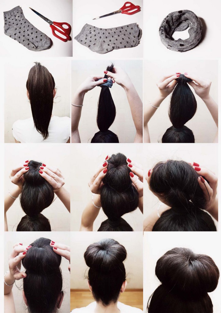 Come fare uno chignon bun col calzino 2 chignon fai da te: il tutorial