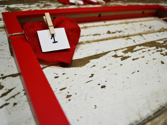 Calendario dell'avvento fai da te 5 avvento cuori preparazione