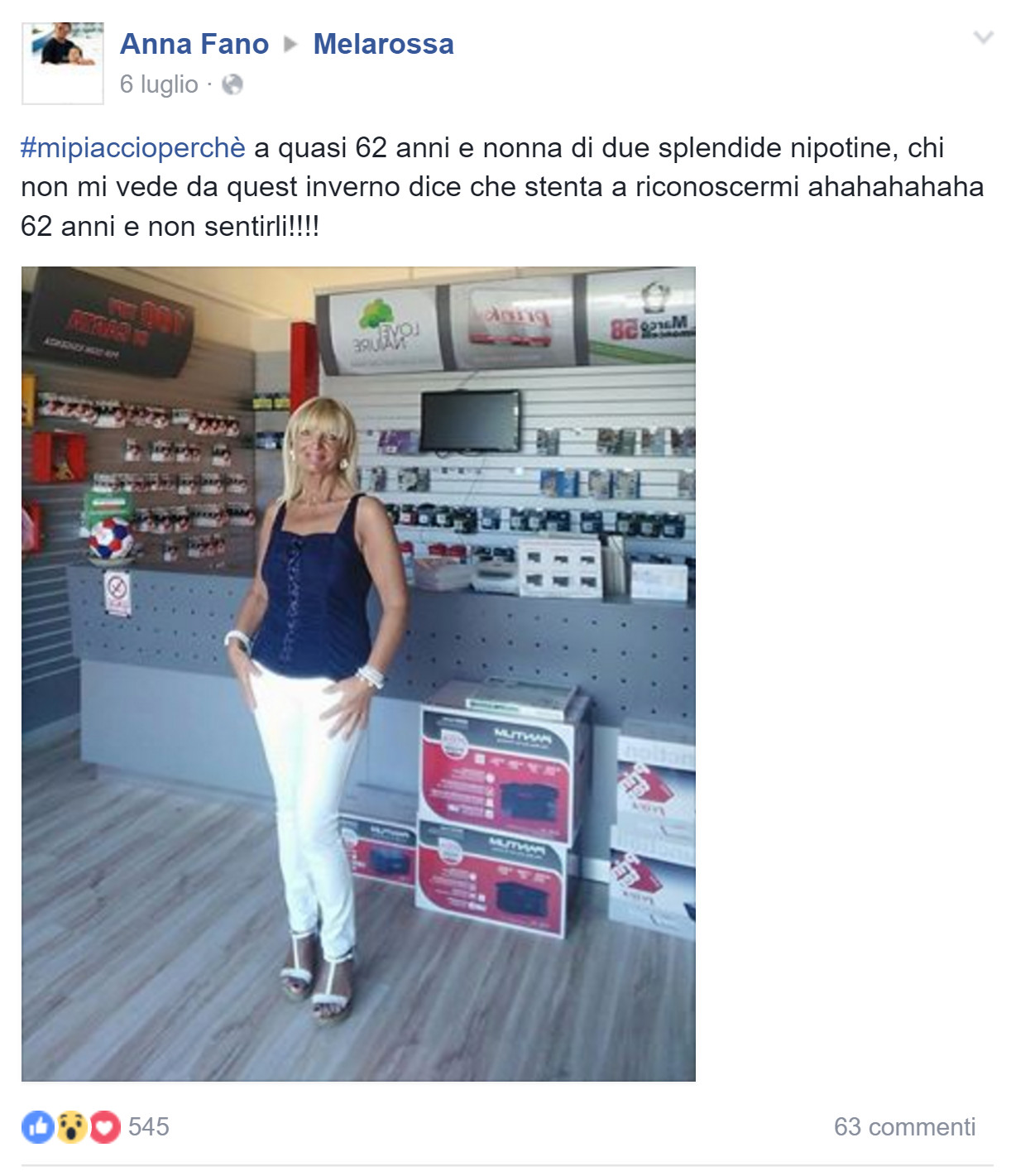 I testimonial dell'estate 2016 di Melarossa 48 Anna in forma perfetta a 62 anni grazie a Melarossa