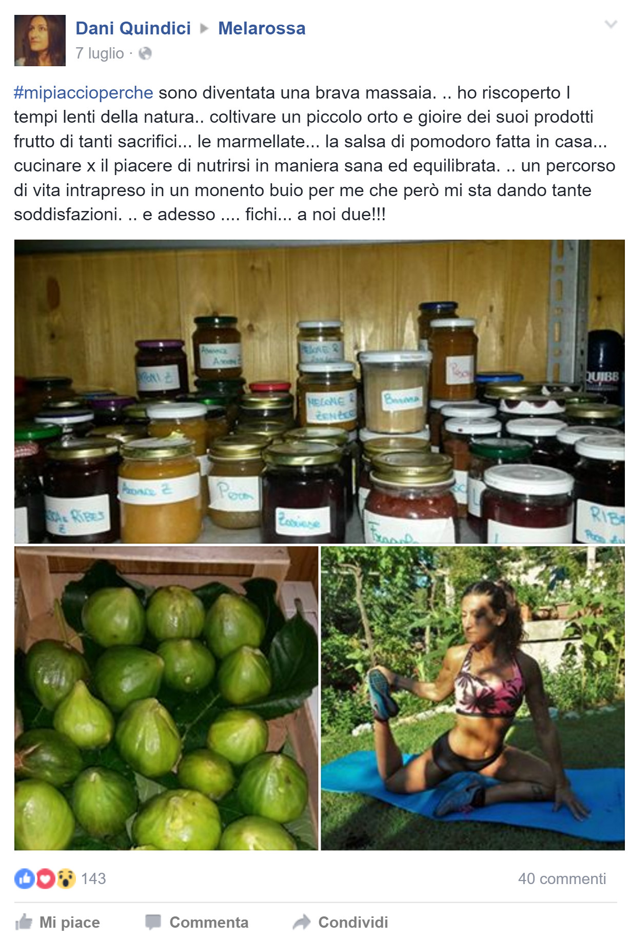 I testimonial dell'estate 2016 di Melarossa 54 Dani mangia sano grazie a Melarossa