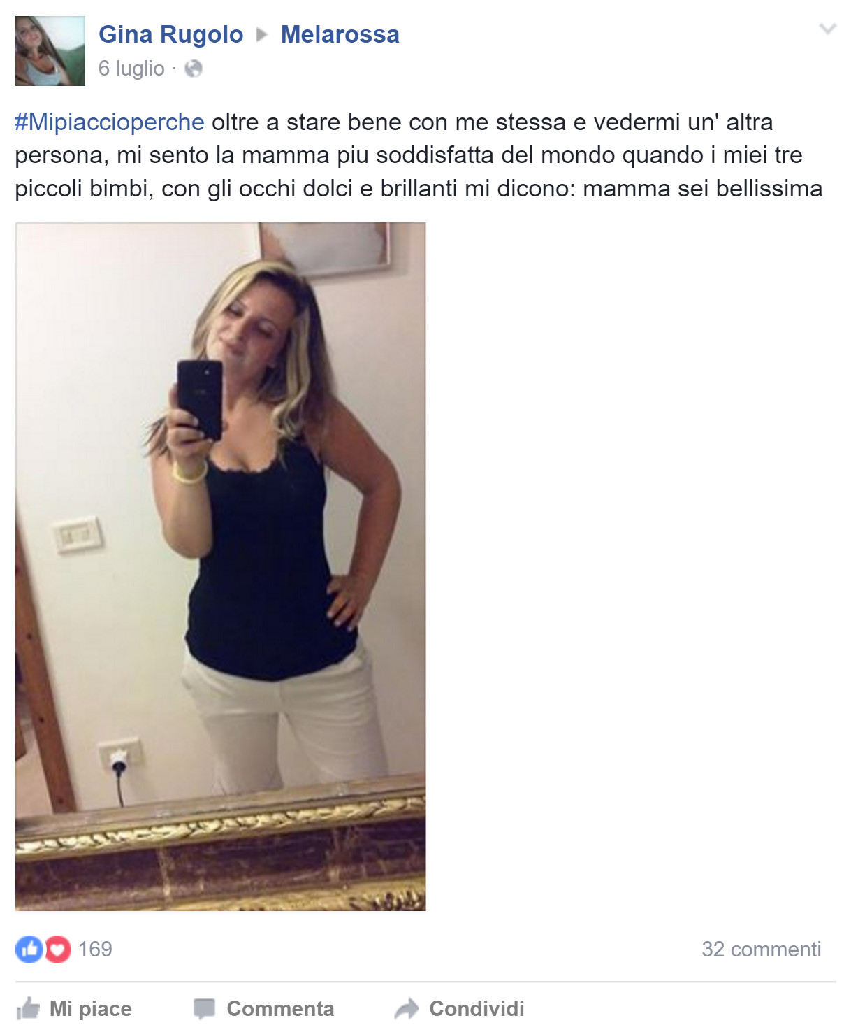 I testimonial dell'estate 2016 di Melarossa 49 Gina, mamma bellissima grazie alla dieta Melarossa