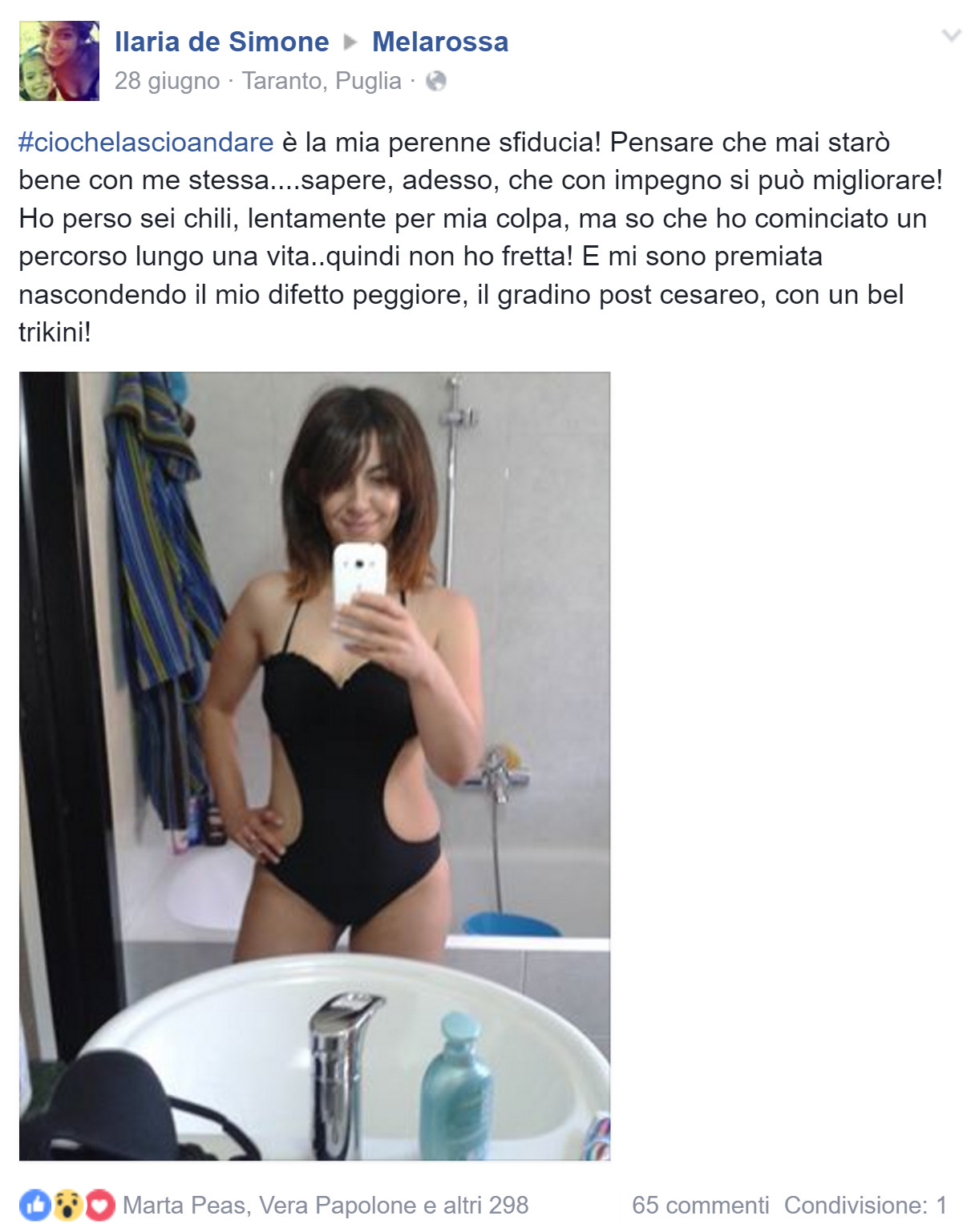 I testimonial dell'estate 2016 di Melarossa 52 Ilaria dopo la dieta Melarossa