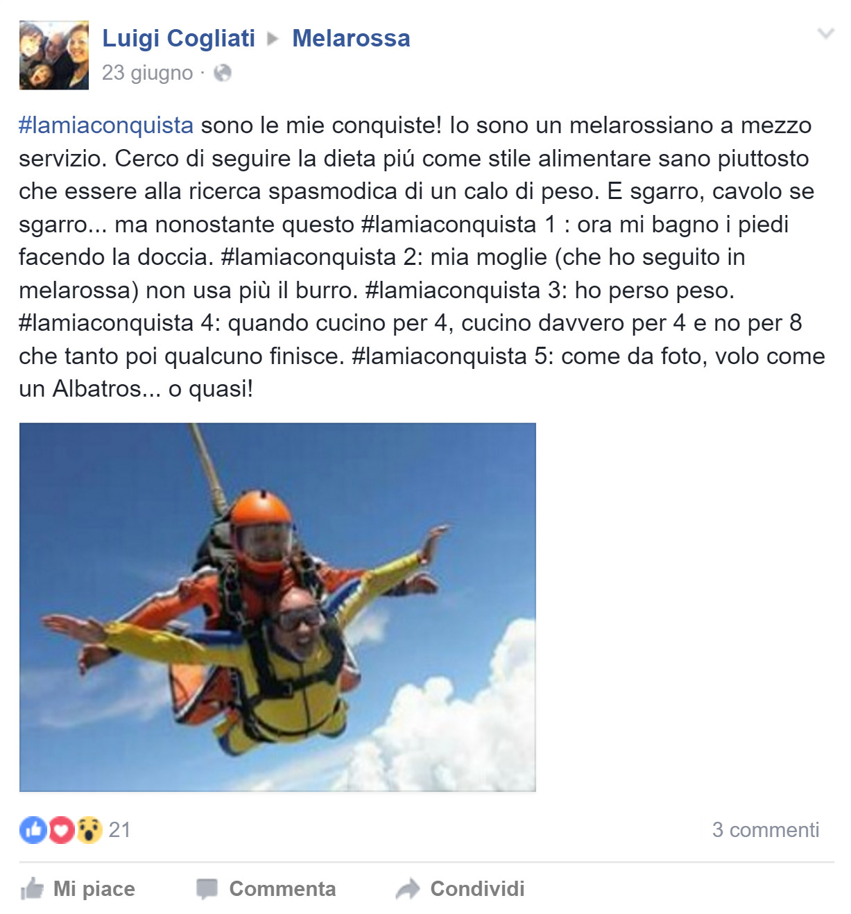 I testimonial dell'estate 2016 di Melarossa 51 Luigi e le sue conquiste con Melarossa