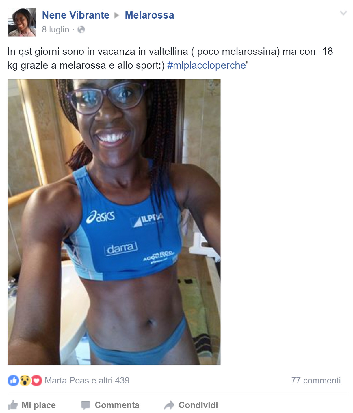 I testimonial dell'estate 2016 di Melarossa 58 Nene è dimagrita 18 chili con la dieta Melarossa