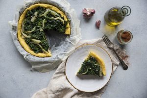 Torta salata di polenta e bietole piccanti