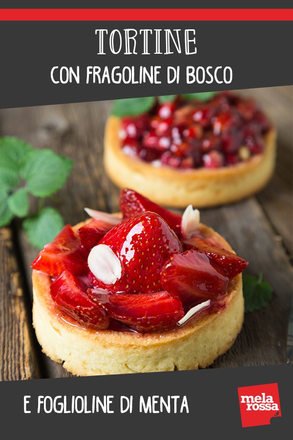 Tortine con fragoline di bosco e foglioline di menta 2 tortine fragoline bosco