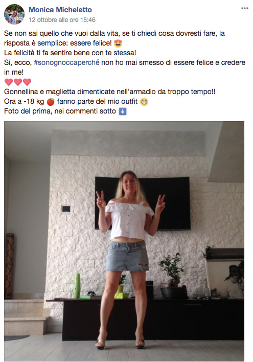 #sonognoccaperché: le testimonianze di chi si sente bella grazie a Melarossa 8 dieta melarossa monica #sonognoccaperche