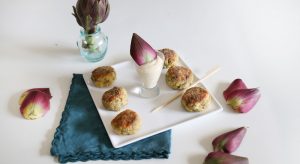 Polpette di tacchino light con carciofi e salsa allo yogurt