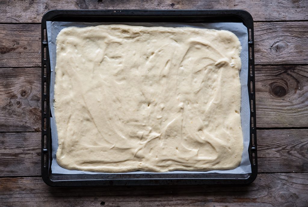 Tronchetto di Natale con pan di Spagna: ricetta passo passo con video 6 tronchetto di Natale fatto in casa versa il composto