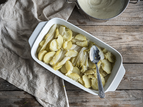 Indivia belga e patate al gratin 6 indivia belga e patate al gratin teglia
