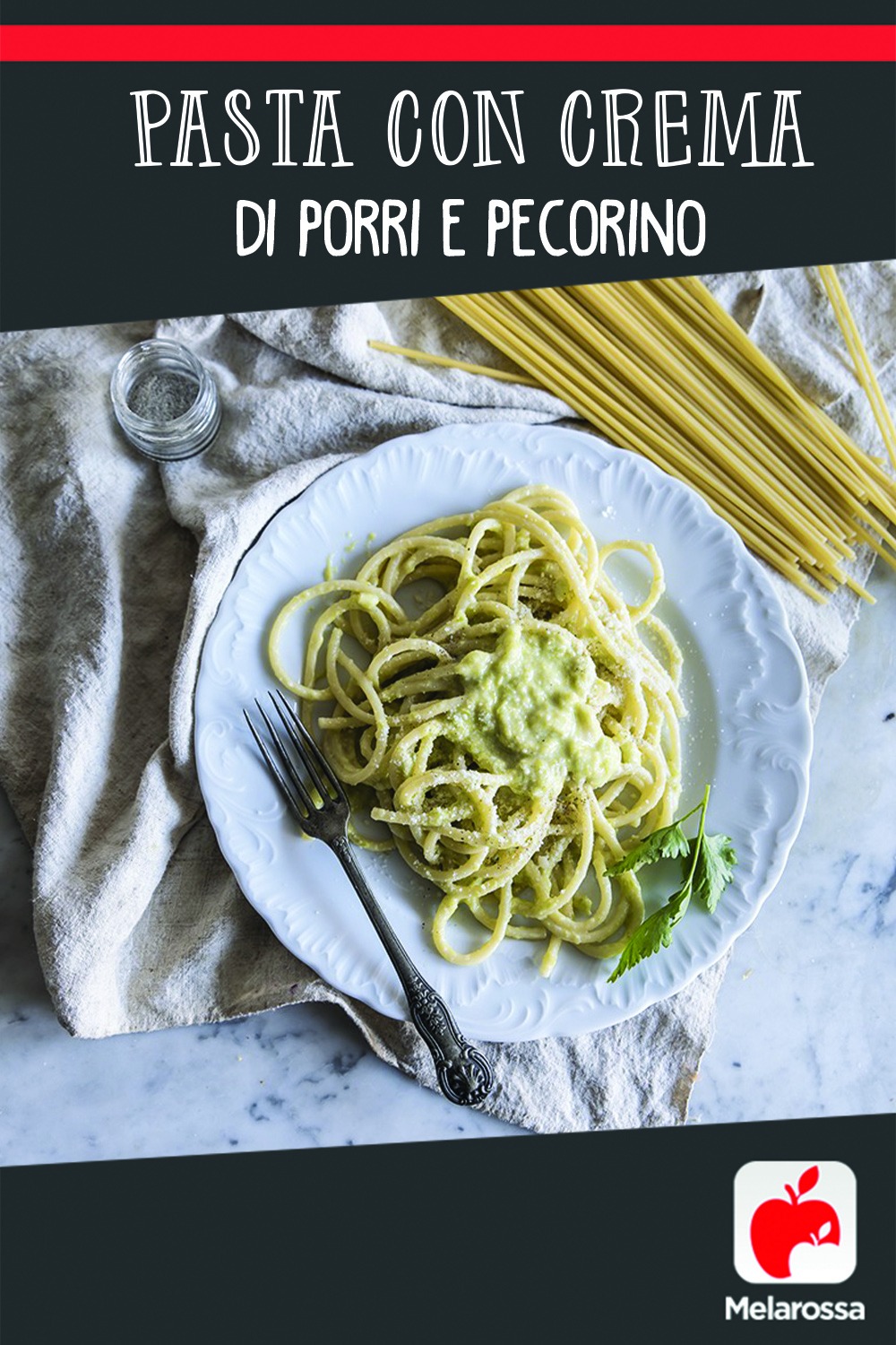 Pasta con crema di porri e pecorino 10 pasta con crema di porri