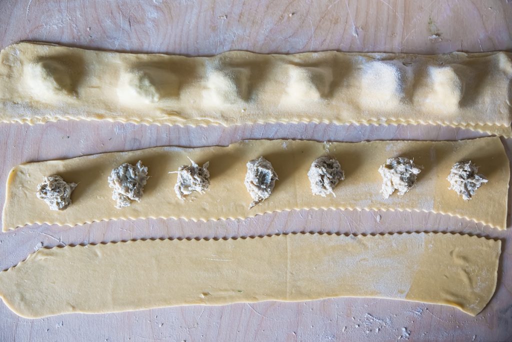 Ravioli di ricotta e carciofi 8 ravioli ricotta carciofi ripeino impasto