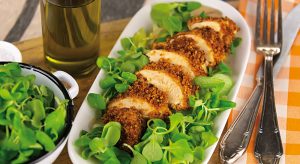 Petto di pollo in crosta di quinoa aromatizzata