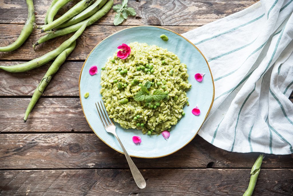 Risotto con crema di fave e piselli freschi 9 risotto con crema fave