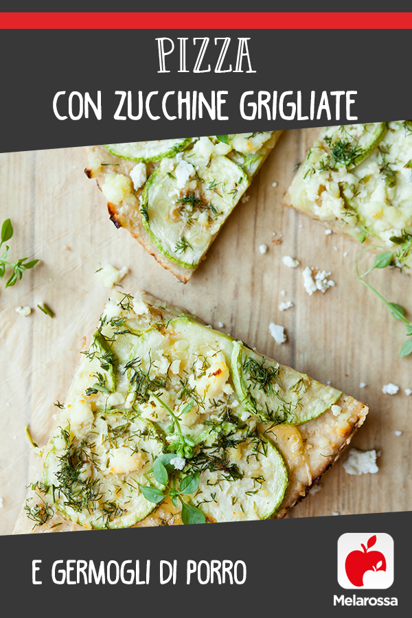 Pizza con zucchine grigliate e germogli di porro 4 pizza zucchine porri