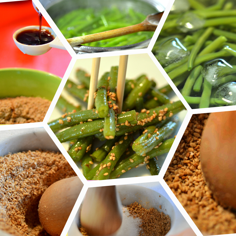 Fagiolini croccanti con salsa di sesamo 2 collage fagiolini