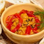 Peperonata light con cipolla, pomodoro 1 peperonata con cipolla e pomodoro