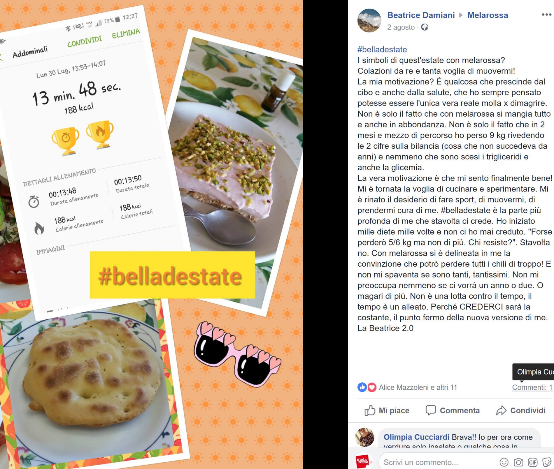 "Grazie a Melarossa mi sento #belladestate e sorrido alla vita" 38 Beatrice Damiani #belladestate