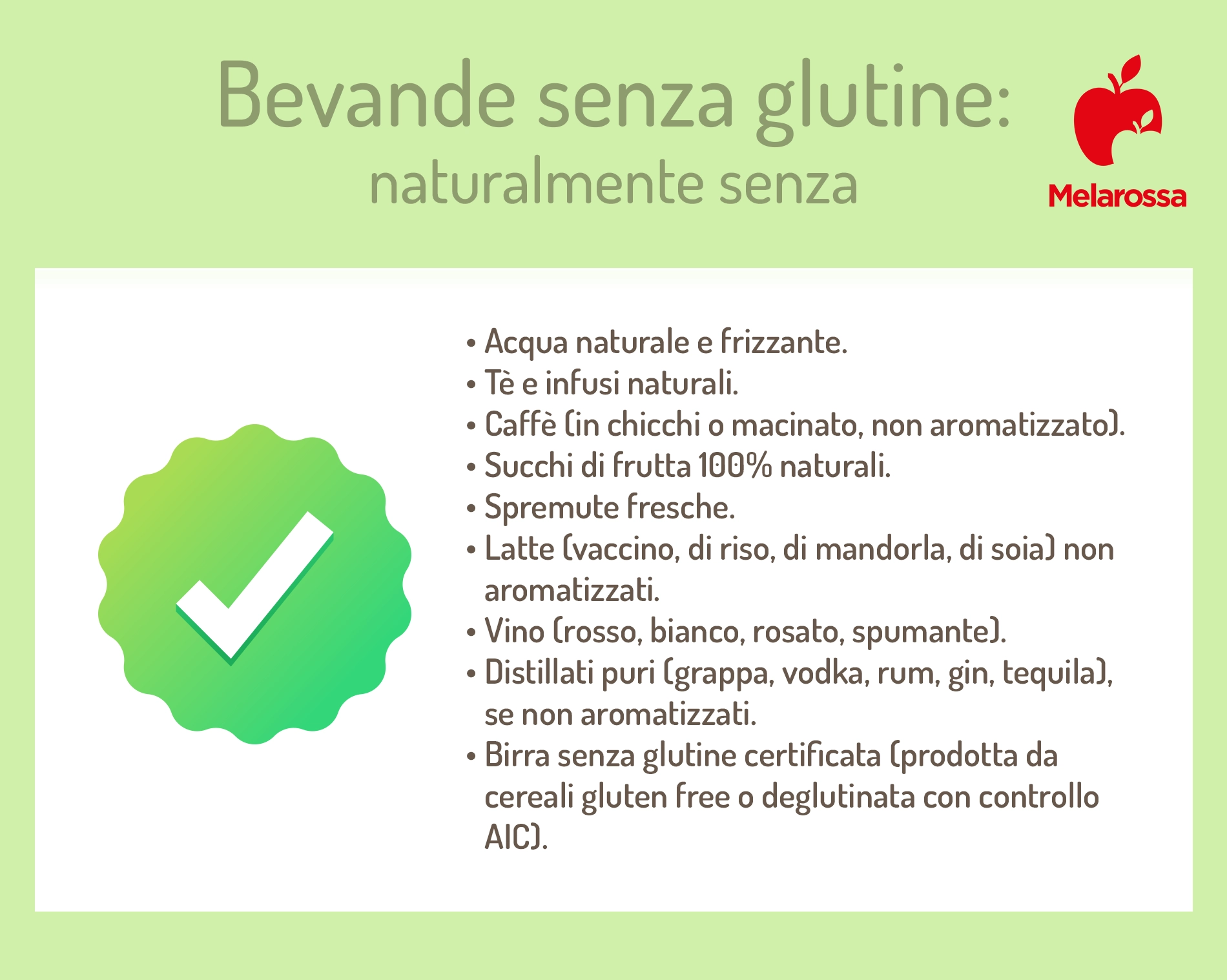 Bevande senza glutine: elenco e consigli per scegliere quelle giuste 2 grafica sulle bevande senza glutine