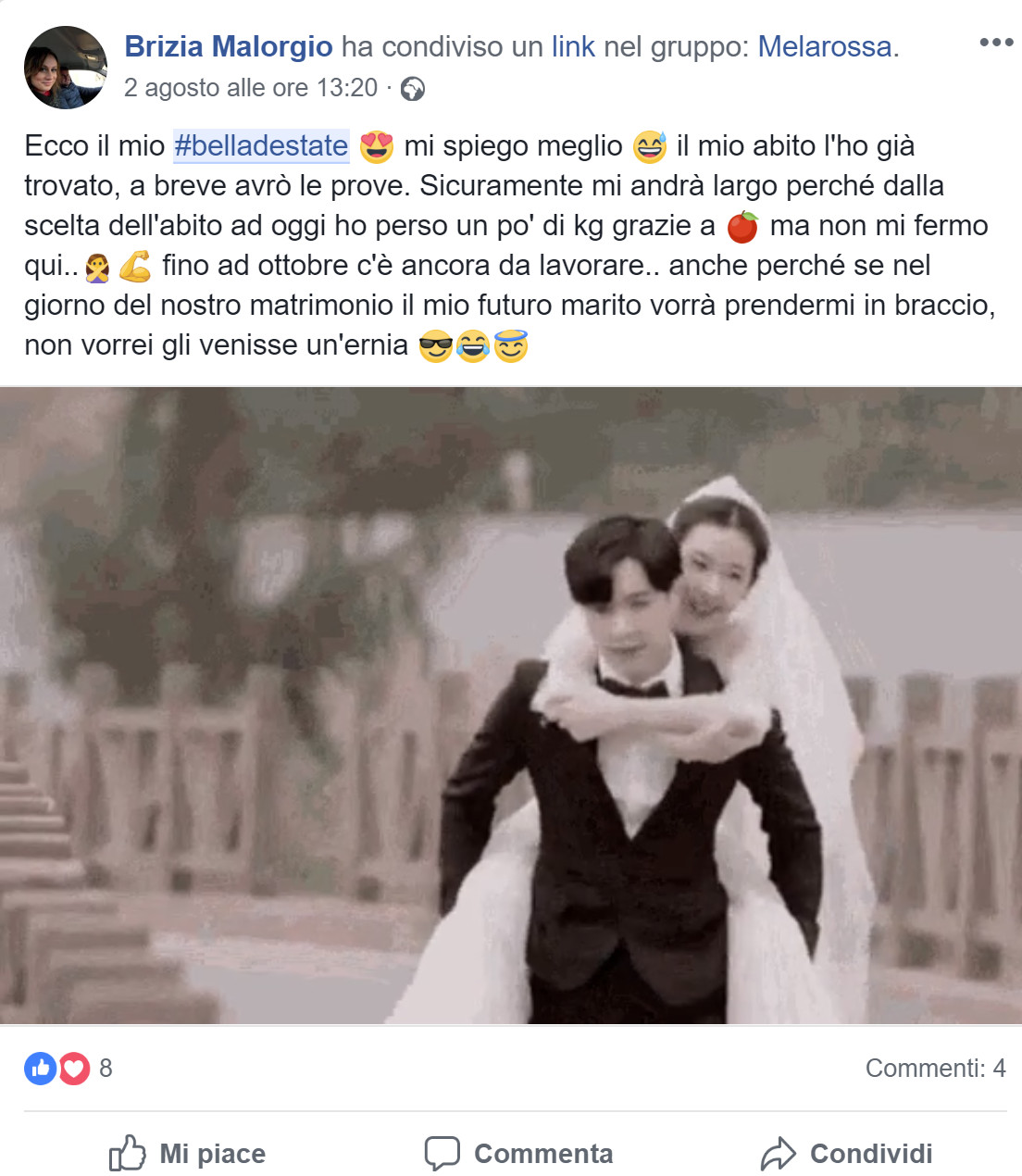 "Grazie a Melarossa mi sento #belladestate e sorrido alla vita" 5 Brizia Malorgio #belladestate