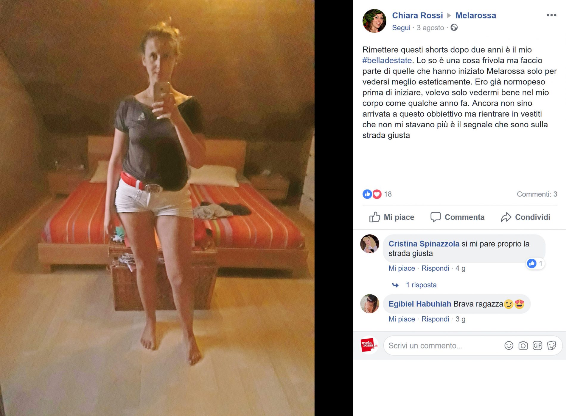 "Grazie a Melarossa mi sento #belladestate e sorrido alla vita" 6 Chiara Rossi #belladestate