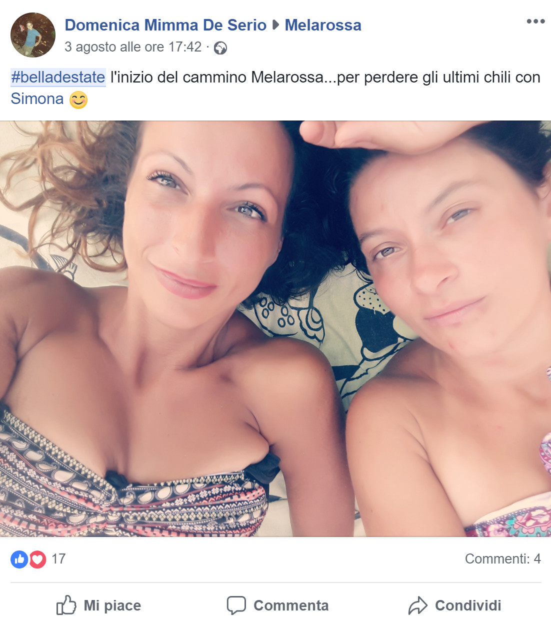 "Grazie a Melarossa mi sento #belladestate e sorrido alla vita" 19 Domenica Mimma De Serio #belladestate