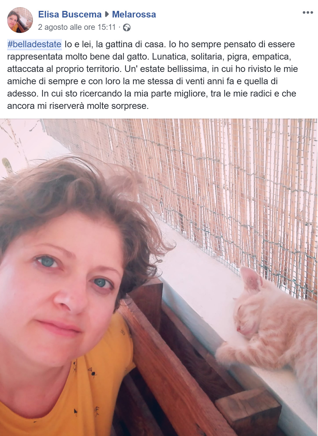 "Grazie a Melarossa mi sento #belladestate e sorrido alla vita" 8 Elisa Buscema #belladestate