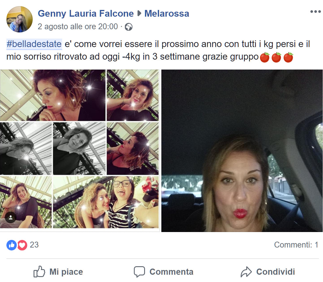 "Grazie a Melarossa mi sento #belladestate e sorrido alla vita" 9 Genny Falcone #belladestate