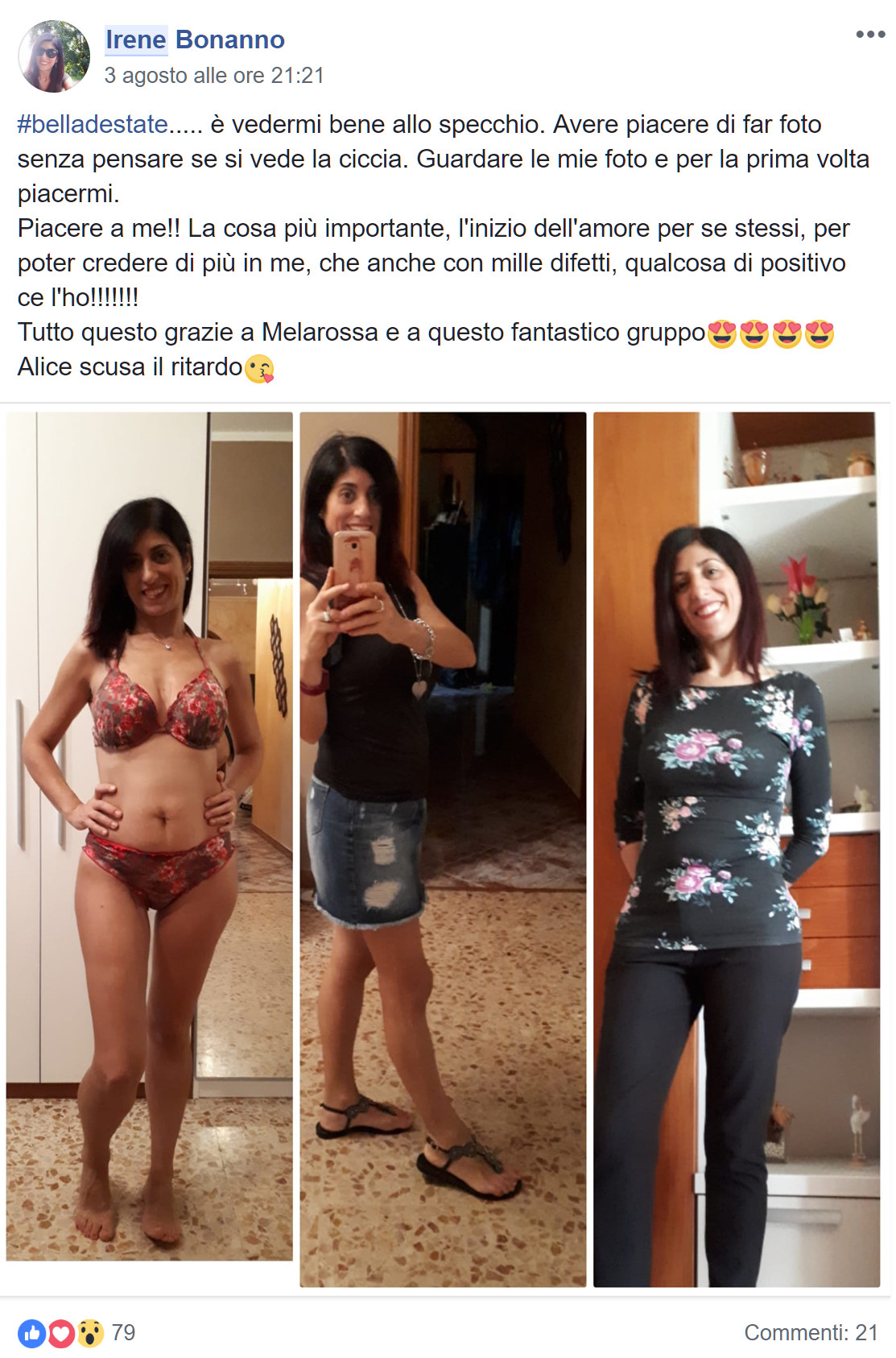 "Grazie a Melarossa mi sento #belladestate e sorrido alla vita" 3 Irene Bonanno #belladestate