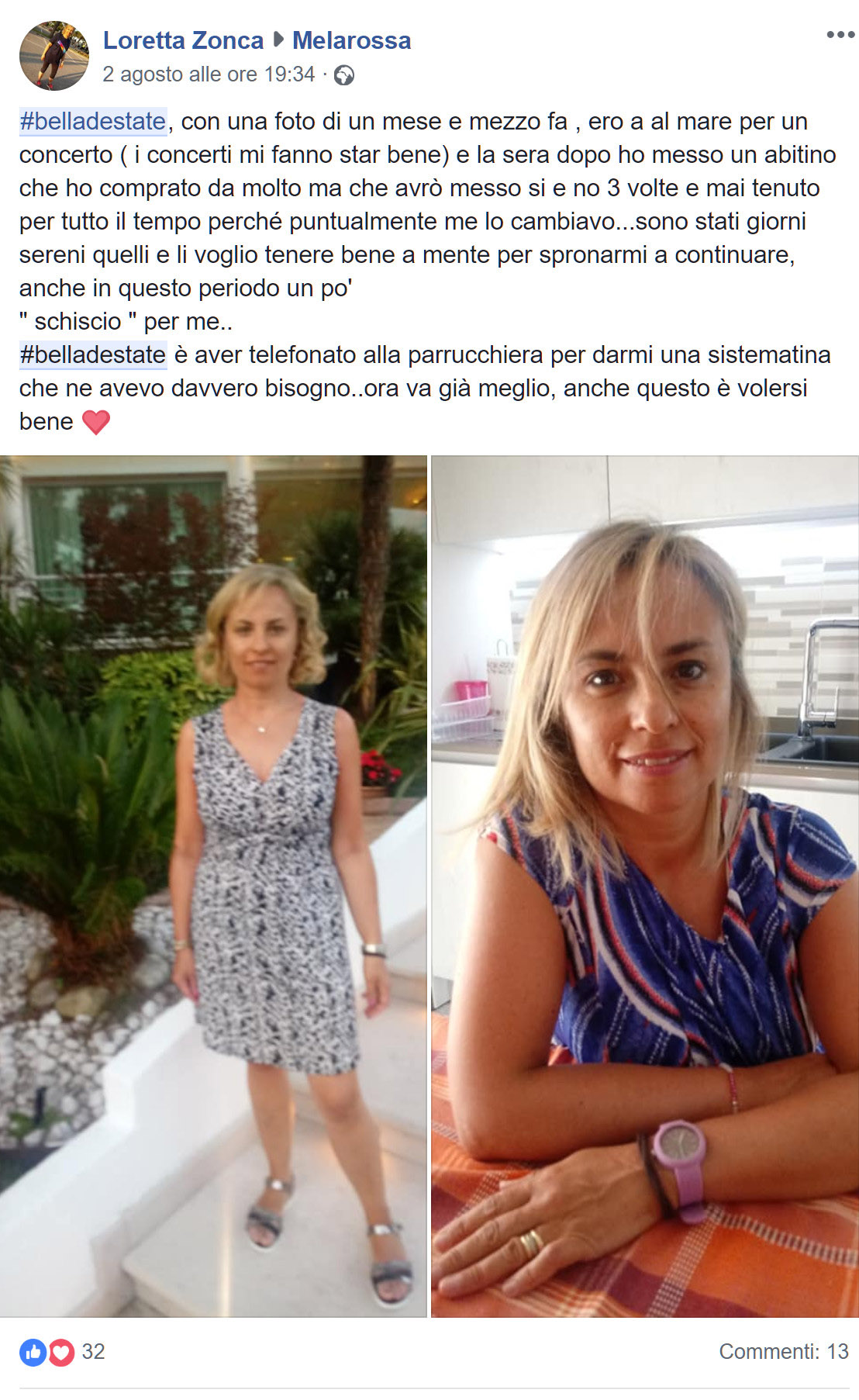 "Grazie a Melarossa mi sento #belladestate e sorrido alla vita" 10 Loretta Zonca #belladestate Melarossa