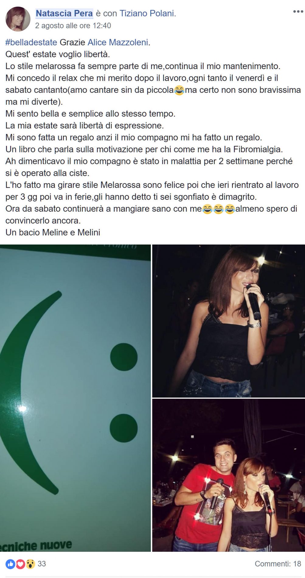 "Grazie a Melarossa mi sento #belladestate e sorrido alla vita" 18 Natascia Pera #belladestate