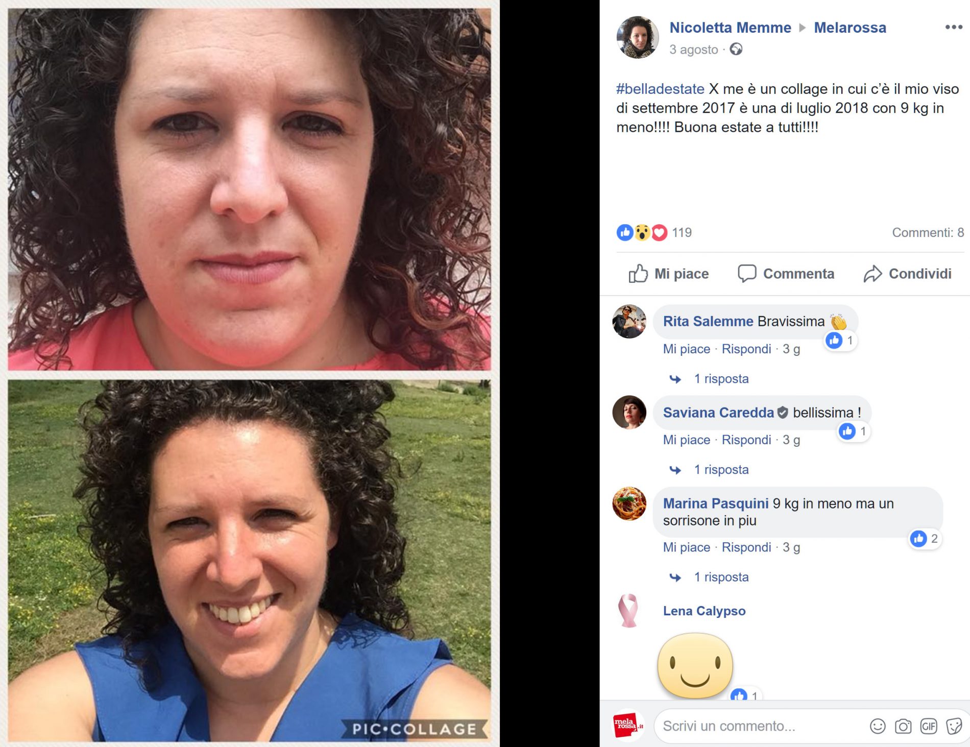 "Grazie a Melarossa mi sento #belladestate e sorrido alla vita" 17 Nicoletta Memme #belladestate