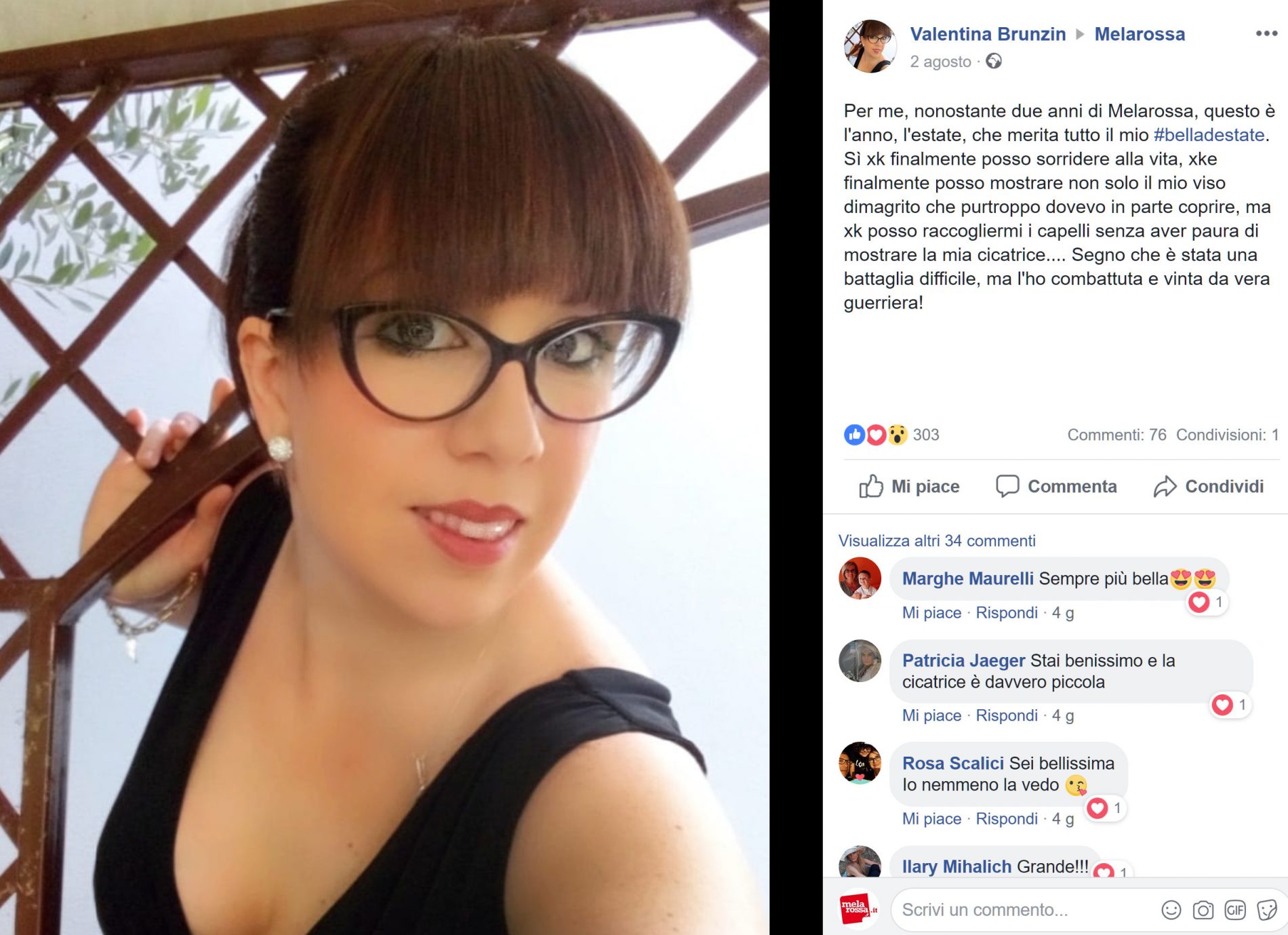 "Grazie a Melarossa mi sento #belladestate e sorrido alla vita" 28 Valentina Brunzin #belladestate