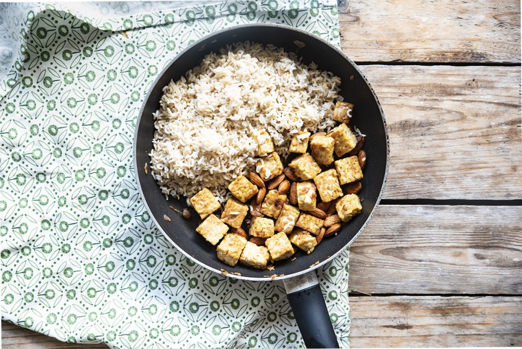 Tempeh con riso basmati e mandorle 3 tempeh mandorle seconda