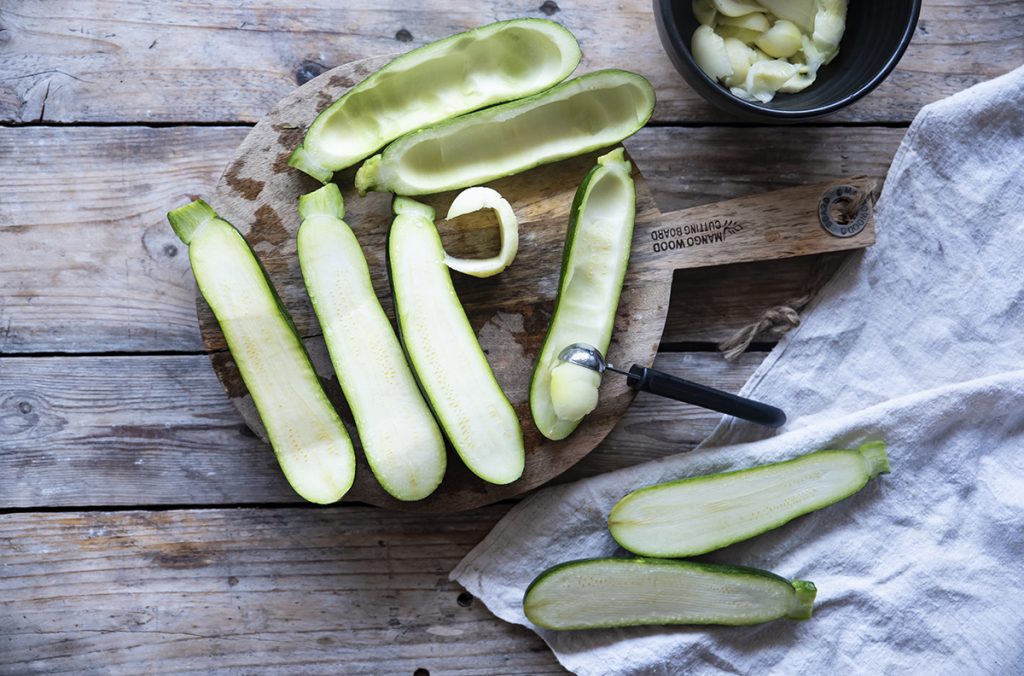 Zucchine ripiene di tempeh 2 zucchine ripiene prima