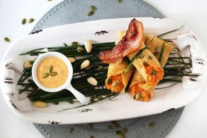 Cr&ecirc;pes con farina di ceci e zucca