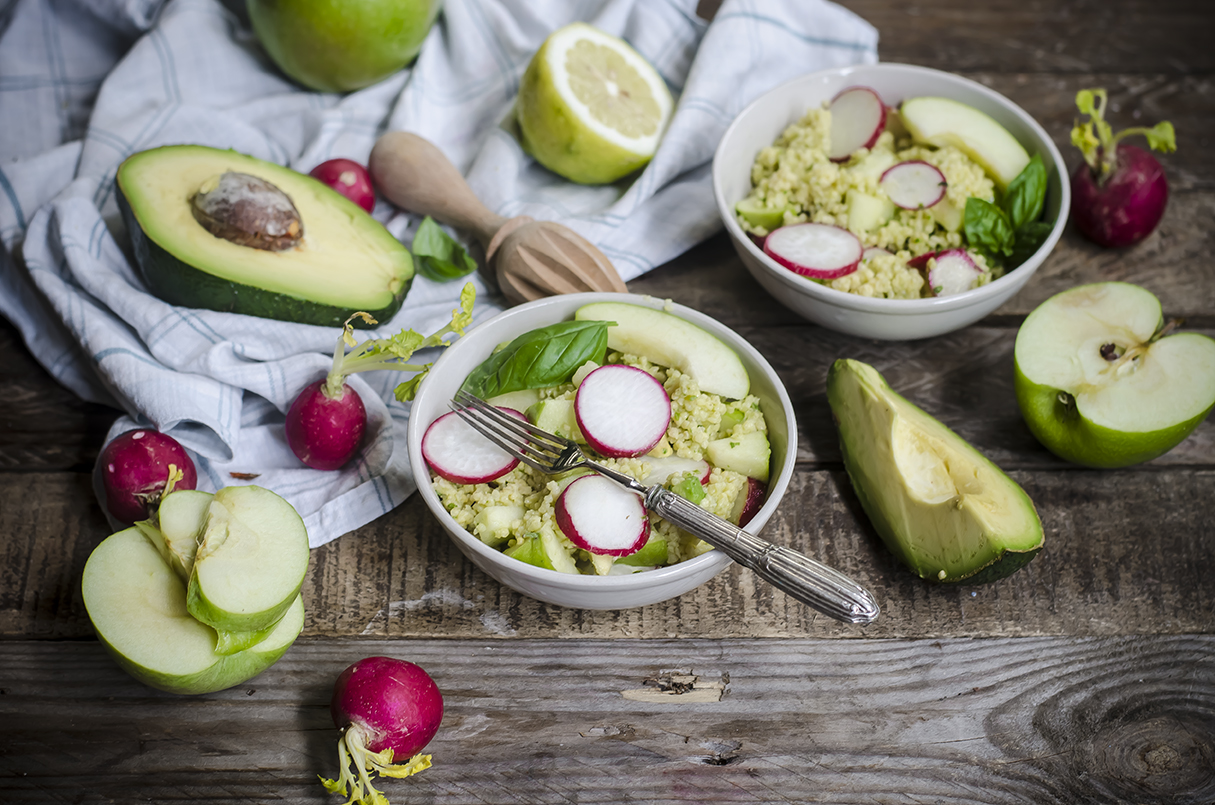 Ricette con le mele: proposte gustose e light 32 Ricette con le mele: insalata di miglio, mela verde e avocado