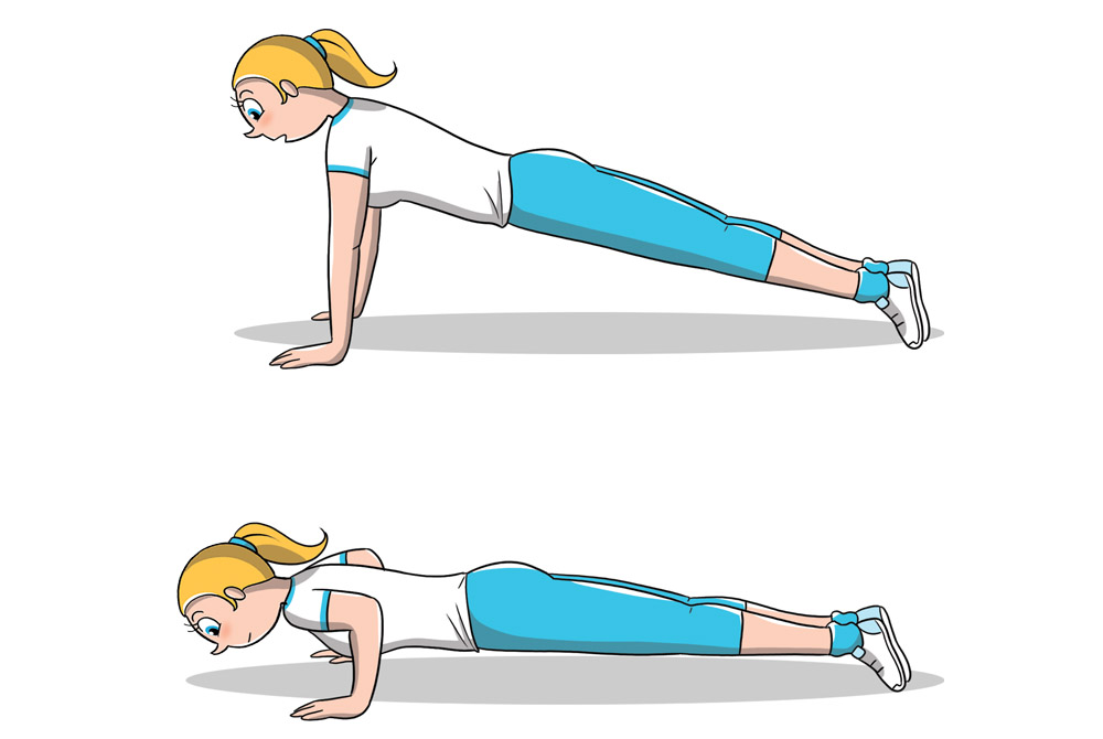12 esercizi in 7 minuti: workout ad alta intensità per tonificarti e ritrovare la forma 5 allenamento 7 minuti piegamenti push-up