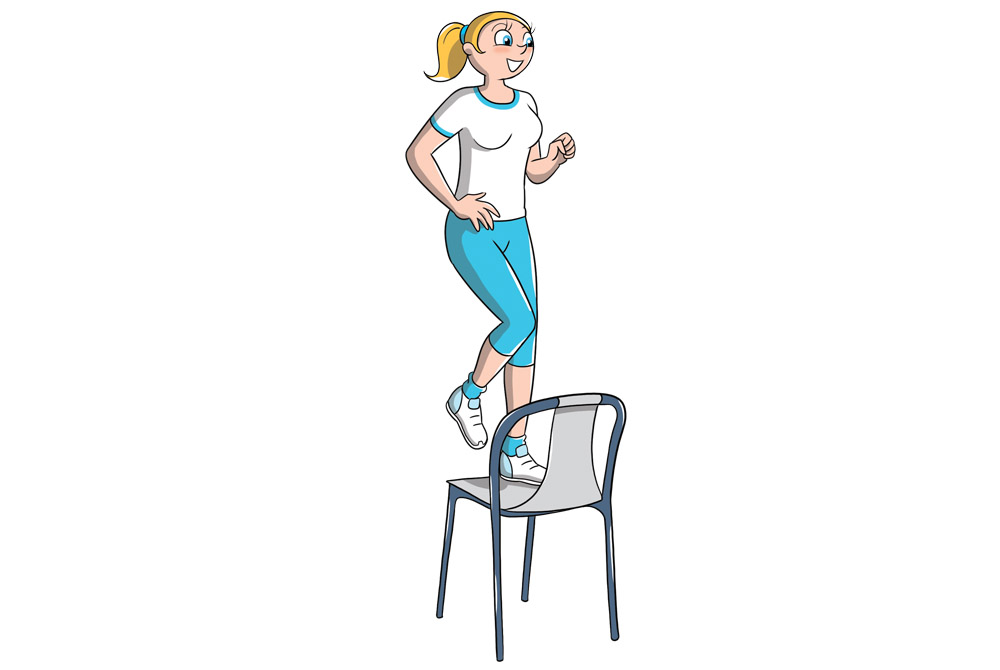12 esercizi in 7 minuti: workout ad alta intensità per tonificarti e ritrovare la forma 7 allenamento 7 minuti step-up onto chair