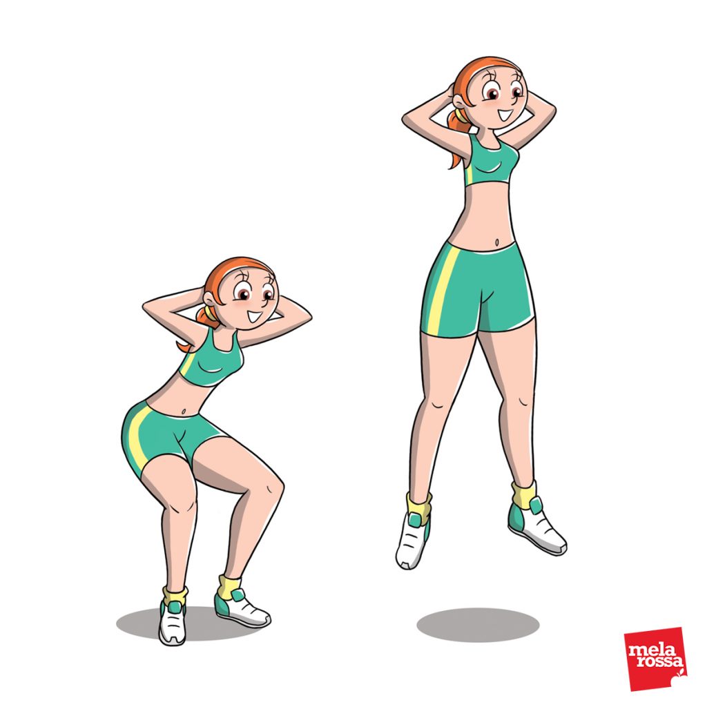 Bruciare 200 calorie in meno di 3 minuti con i nostri esercizi 5 bruciare calorie. squat jump