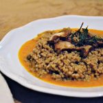 Cous cous integrale su crema di zucca e porcini 1 cous cous funghi zucca