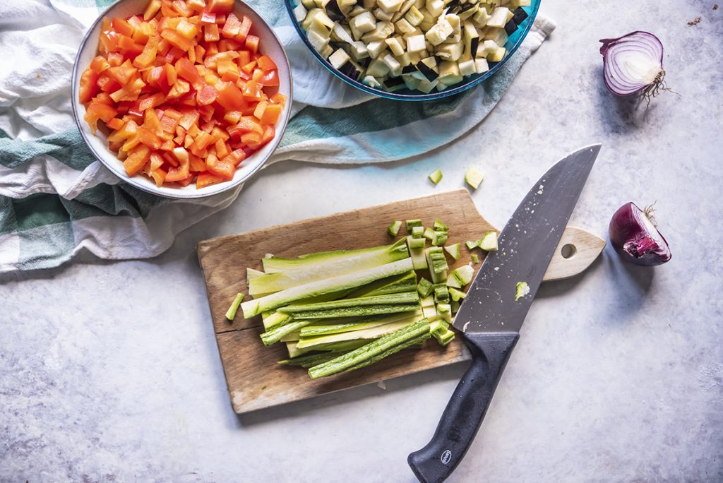Insalata di farro con melanzane, zucchine e peperoni al basilico 2 insalata di farro zucchine