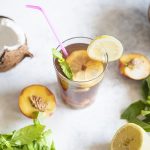 Tè bianco con pesche, cocco, limone, menta 1 te bianco pesche cocco limone menta 1