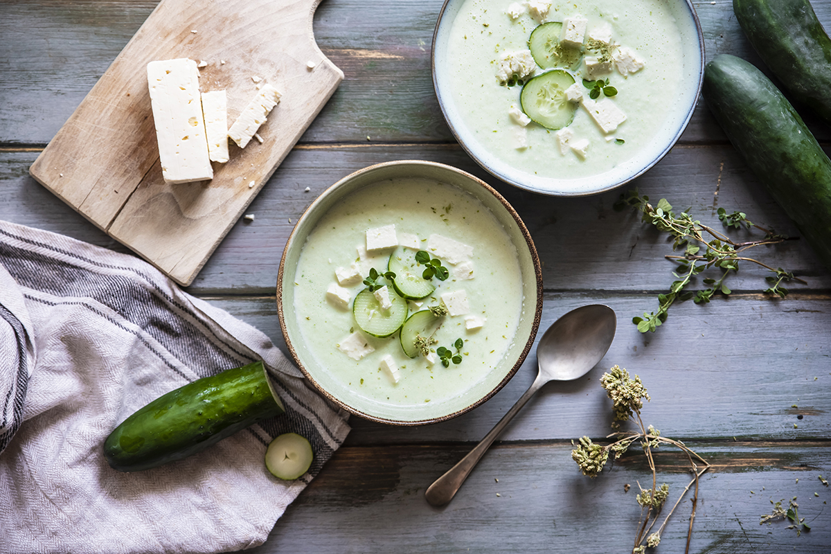 Ricette con i cetrioli: le migliori idee sane e fresche per depurarti e idratarti 4 zuppa di cetrioli e feta
