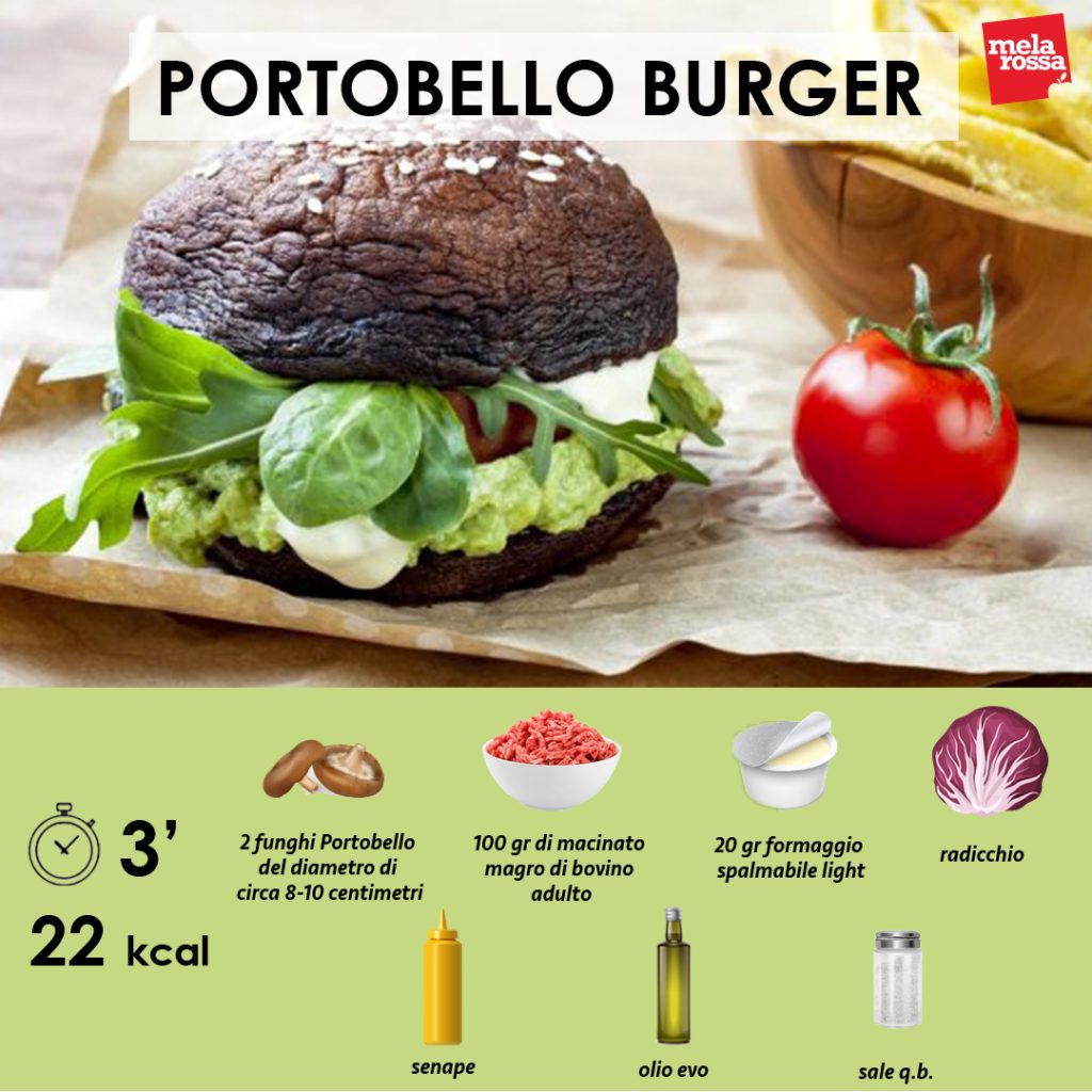 Portobello burger, ricetta light e senza pane! 1 portobello burger