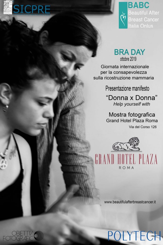 Donna x Donna, a Roma una mostra fotografica racconta la rinascita dopo il tumore al seno 2 Bra-Day 2019 locandina