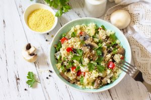 Cous cous con funghi, alternativo e gustoso