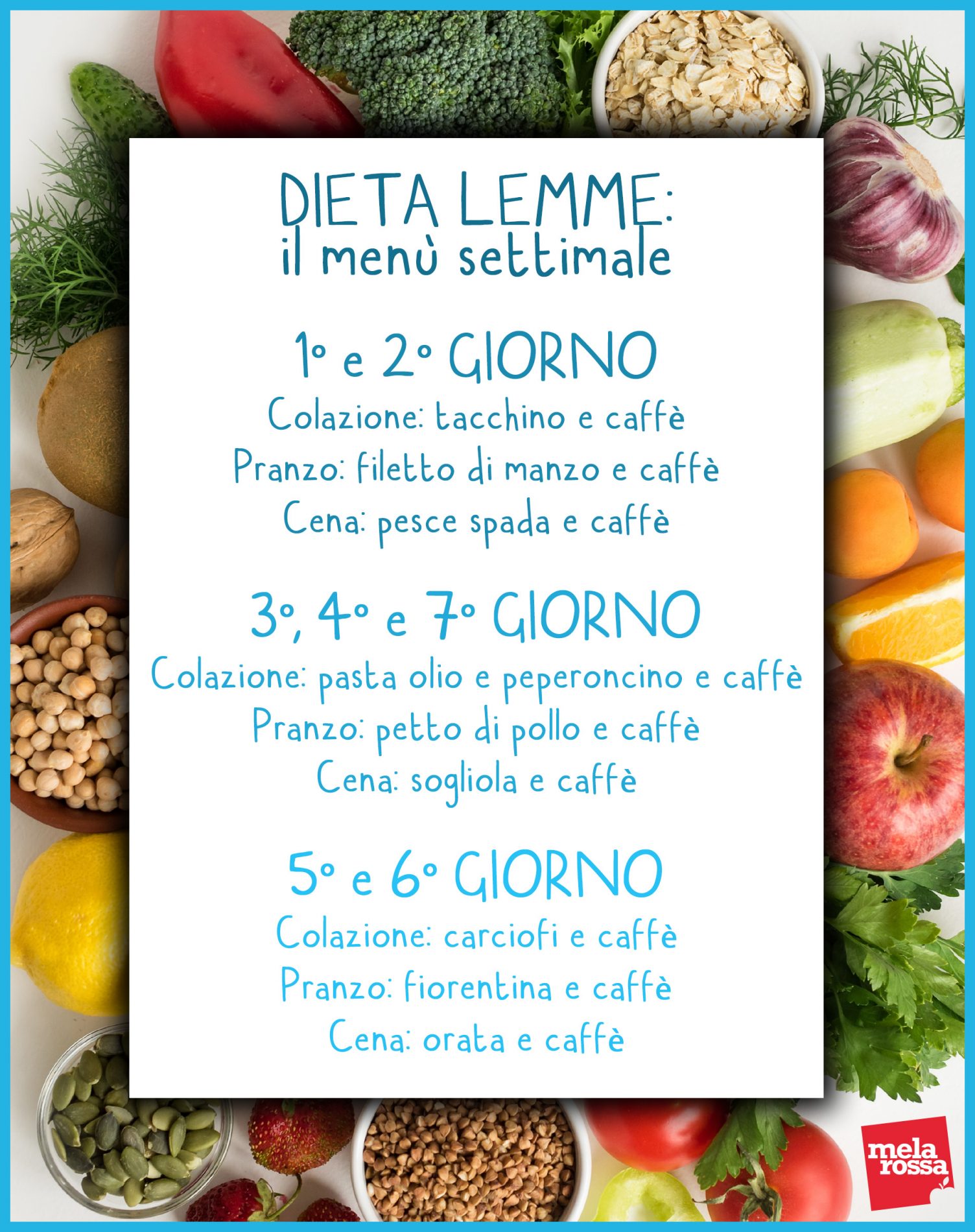 Dieta Lemme: cos'è, come funziona e le controindicazioni 1 dieta Lemme: esempio di menù settimanale