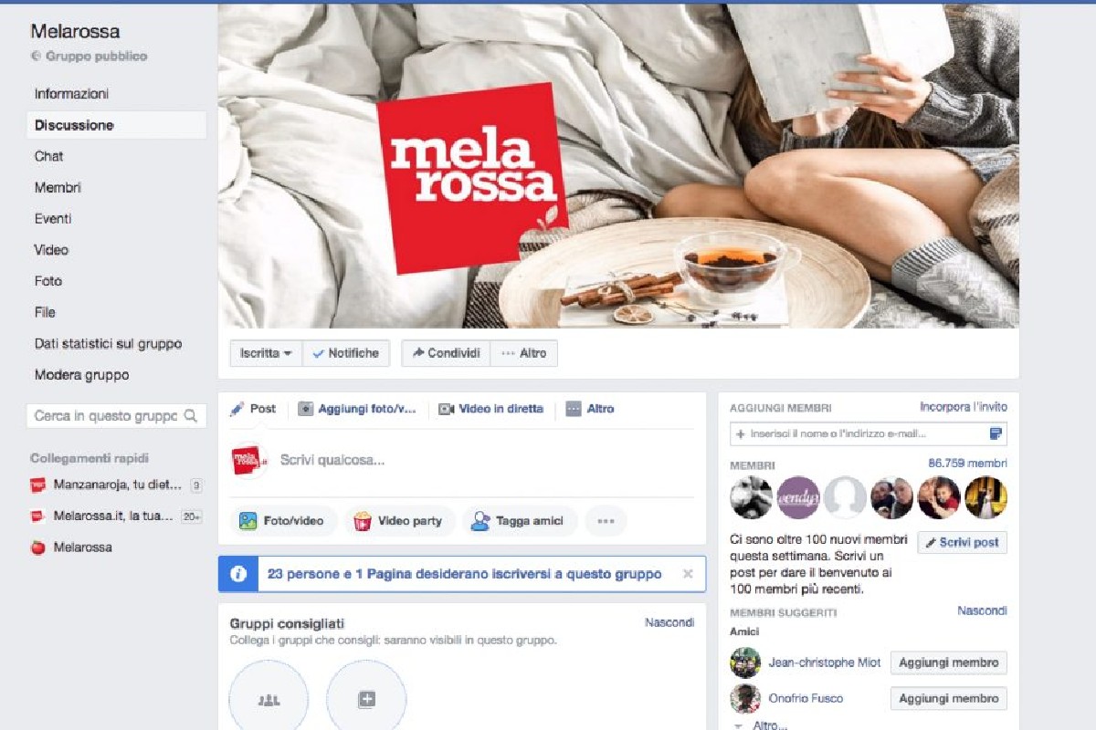 Dieta Melarossa: come tornare in forma 12 gruppo facebook