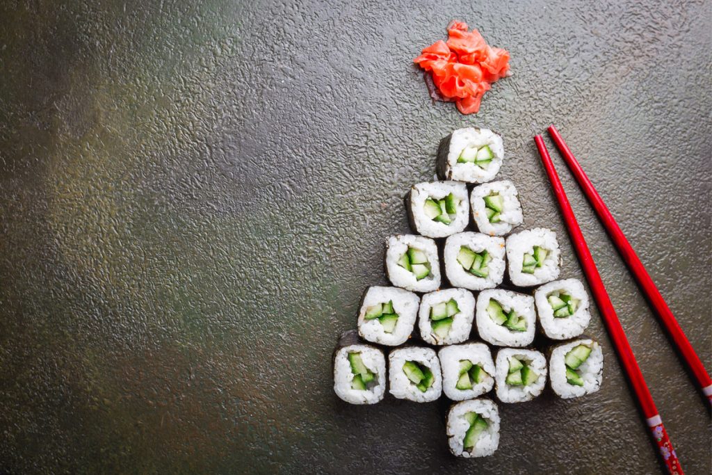 L'antipasto delle feste? E' a forma di albero di Natale! Ecco 3 idee 1 Natale 2019 antipasti albero: sushi christmas tree
